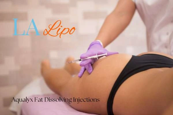 Woman having fat dissolving injections Stoke-on-Trent on thighs