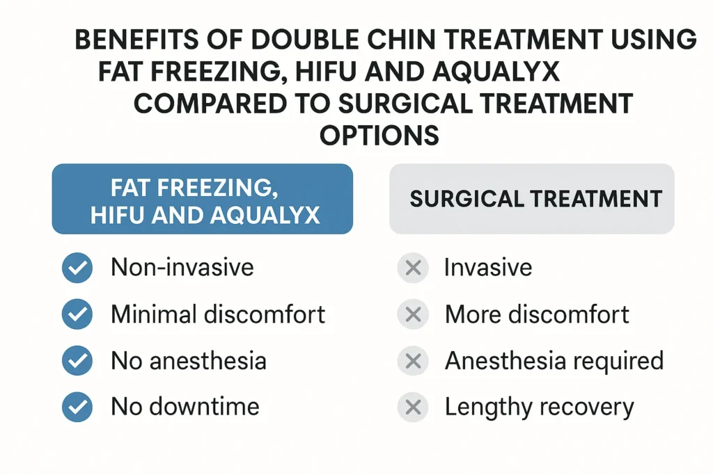 Graphic about the benefits of double chin treatment Stoke-on-Trent - from LA LIPO