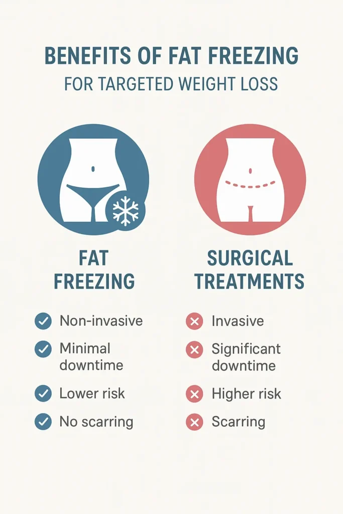graphic showing the benefits of fat freezing Stoke-on-Trent