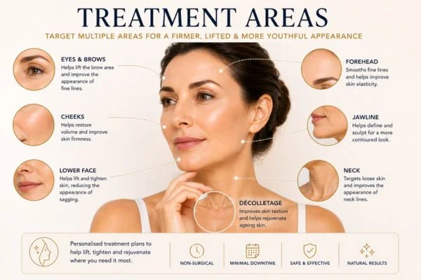 Areas of treatment for the ultimate lift tighten treatment Stoke-on-Trent